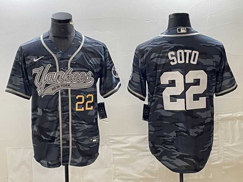 Men's New York Yankees #22 Juan Soto Number Grey Camo Cool Base With Patch Stitched Baseball Jersey,We sell and wholesale Men's New York Yankees #22 Juan Soto Number Grey Camo Cool Base With Patch Stitched Baseball Jersey on line form chian!